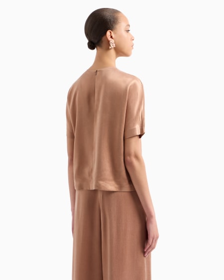 A|x Armani Exchange Cupro And Viscose Crew-neck Blouse