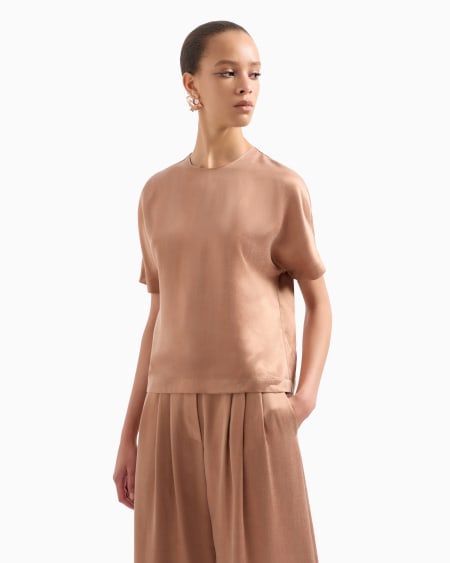 A|x Armani Exchange Cupro And Viscose Crew-neck Blouse