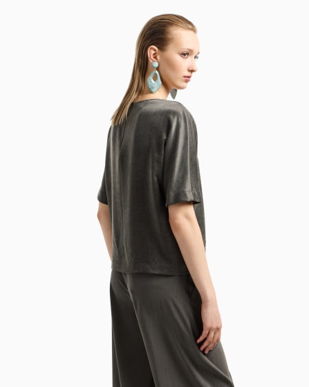 A|x Armani Exchange Cupro And Viscose Crew-neck Blouse