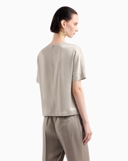 A|x Armani Exchange Cupro And Viscose Crew-neck Blouse