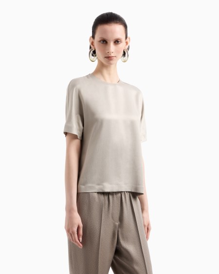 A|x Armani Exchange Cupro And Viscose Crew-neck Blouse