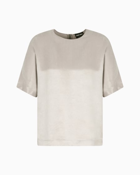 a|x armani exchange Cupro and viscose crew-neck blouse
