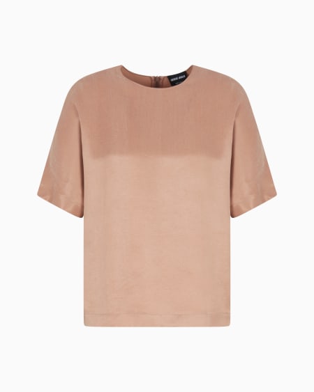 a|x armani exchange Cupro and viscose crew-neck blouse