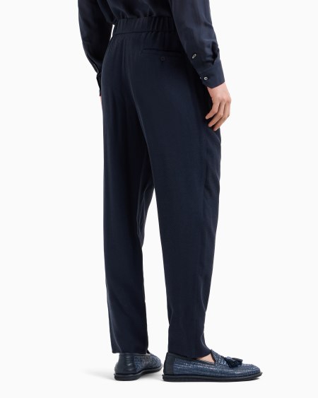 A|x Armani Exchange Cupro And Viscose Jacquard One-dart Trousers