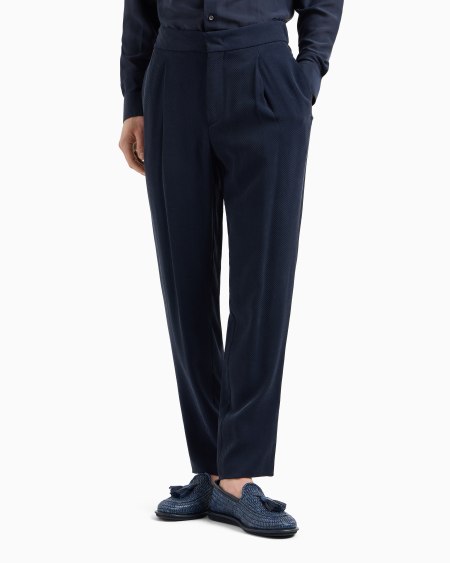 A|x Armani Exchange Cupro And Viscose Jacquard One-dart Trousers