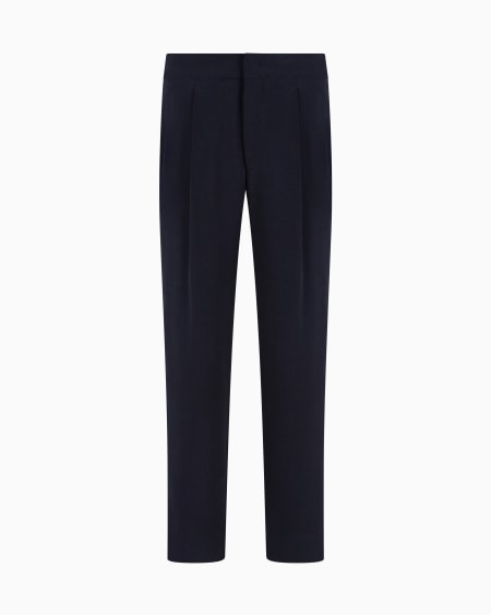 a|x armani exchange Cupro and viscose jacquard one-dart trousers