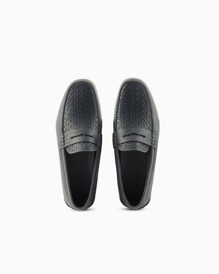 A|x Armani Exchange Deerskin And Nappa-leather Loafers
