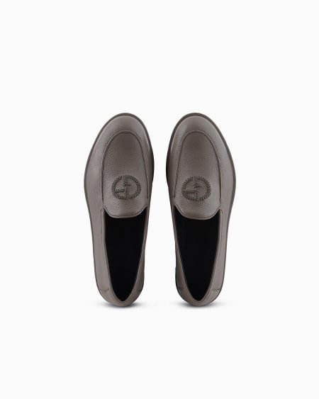 A|x Armani Exchange Deerskin Loafers With Embroidered Logo