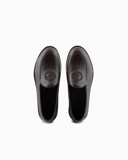 A|x Armani Exchange Deerskin Loafers With Embroidered Logo