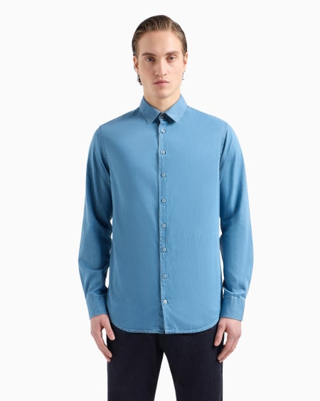 A|x Armani Exchange Denim Collection Cotton Denim Shirt