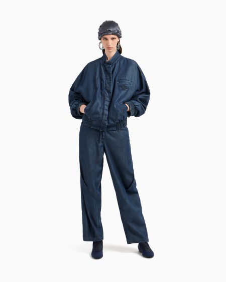 A|x Armani Exchange Denim Collection Straight Trousers In Lyocell