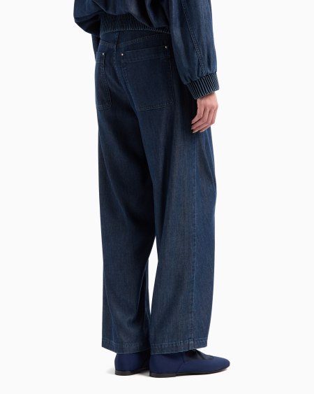A|x Armani Exchange Denim Collection Straight Trousers In Lyocell