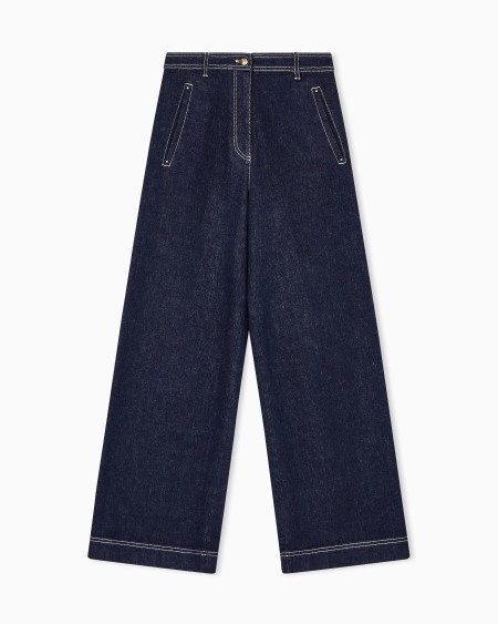 a|x armani exchange Denim Collection wide five-pocket trousers in stretch denim