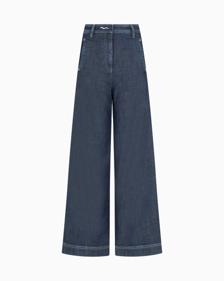 a|x armani exchange Denim Collection wide-leg trousers in stretch cotton denim