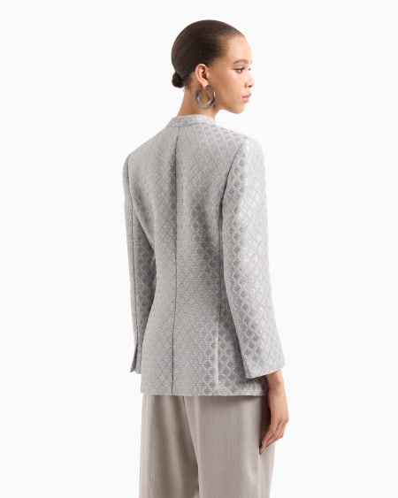 A|x Armani Exchange Double-breasted Jacket In Jacquard