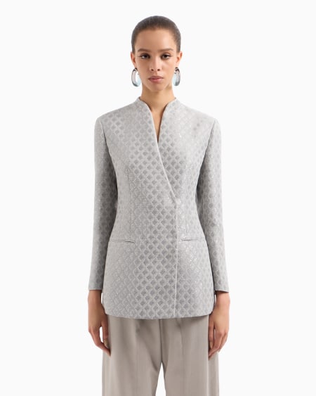 A|x Armani Exchange Double-breasted Jacket In Jacquard