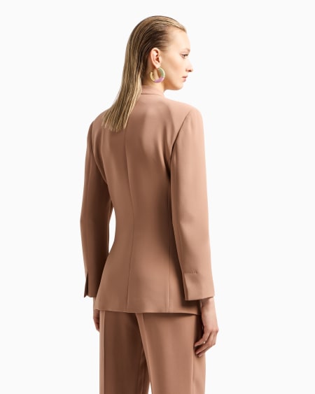 A|x Armani Exchange Double-breasted Jacket In Silk Cady