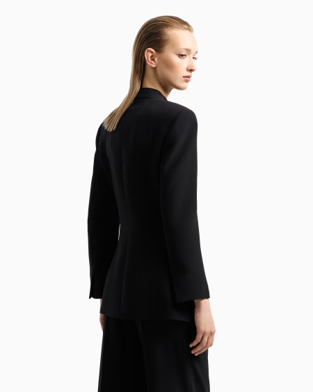 A|x Armani Exchange Double-breasted Jacket In Silk Cady