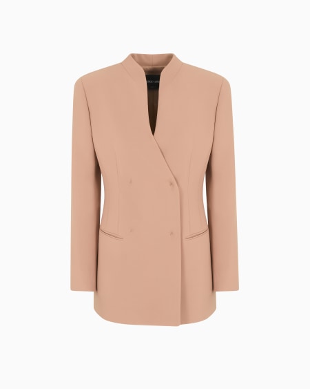 a|x armani exchange Double-breasted jacket in silk cady