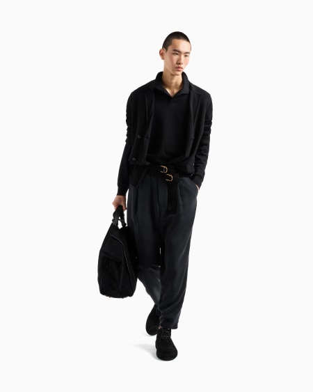 A|x Armani Exchange Double-breasted Jacket In Virgin Wool And Cashmere