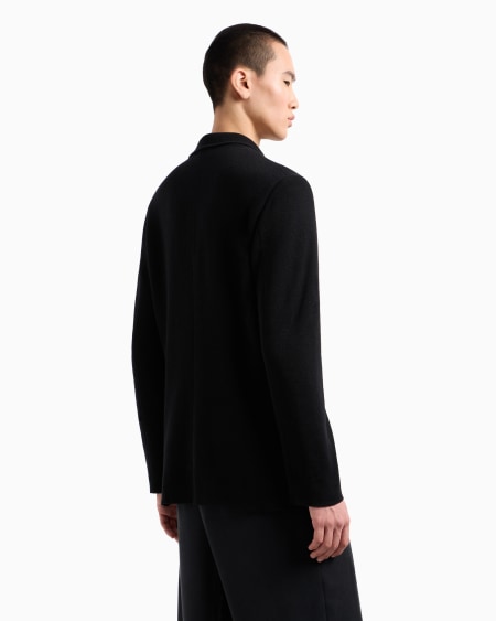 A|x Armani Exchange Double-breasted Jacket In Virgin Wool And Cashmere