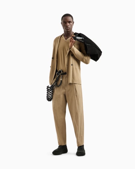 A|x Armani Exchange Double-breasted Jacket In Virgin Wool And Cashmere