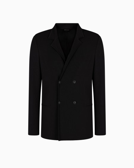 a|x armani exchange Double-breasted jacket in virgin wool and cashmere