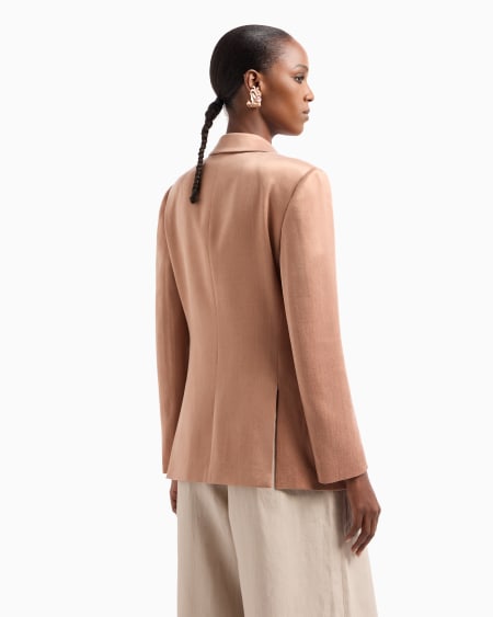 A|x Armani Exchange Double-breasted Jacket In Viscose And Cupro