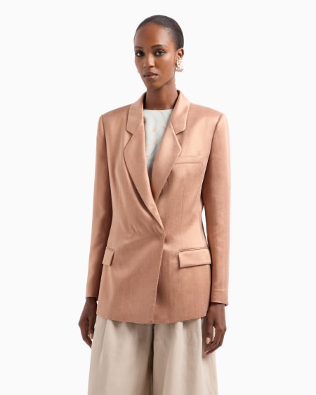 A|x Armani Exchange Double-breasted Jacket In Viscose And Cupro
