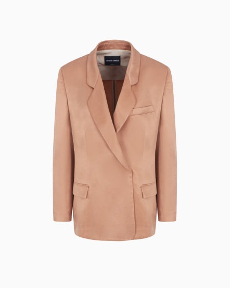 a|x armani exchange Double-breasted jacket in viscose and cupro