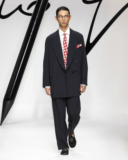 A|x Armani Exchange Double-breasted Suit In Virgin Wool Crêpe