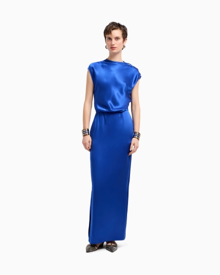 A|x Armani Exchange Double-faced Silk-satin Long Dress