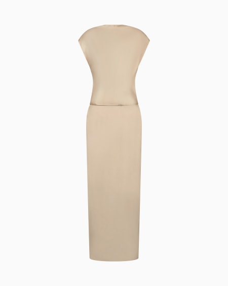 a|x armani exchange Double-faced silk-satin long dress