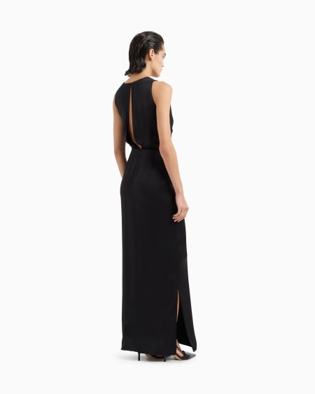 A|x Armani Exchange Double-faced Silk-satin Long Dress