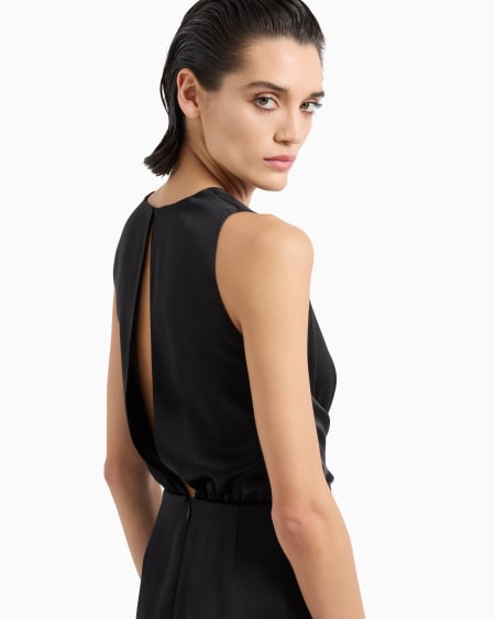 A|x Armani Exchange Double-faced Silk-satin Long Dress