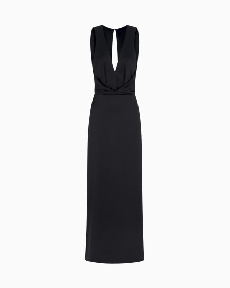a|x armani exchange Double-faced silk-satin long dress