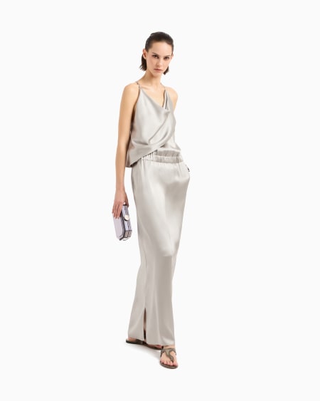 A|x Armani Exchange Double-faced Silk-satin Long Dress