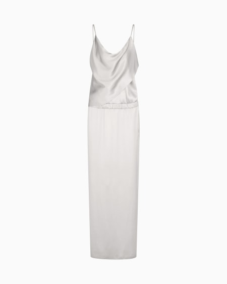 a|x armani exchange Double-faced silk-satin long dress