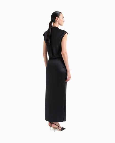 A|x Armani Exchange Double-faced Silk-satin Long Dress