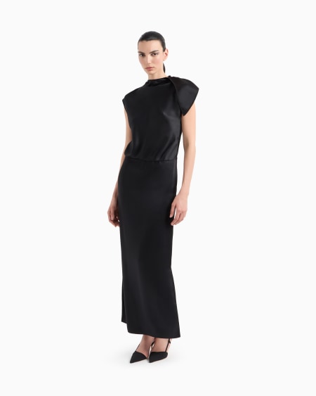 A|x Armani Exchange Double-faced Silk-satin Long Dress