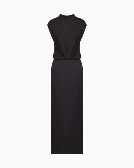 a|x armani exchange Double-faced silk-satin long dress