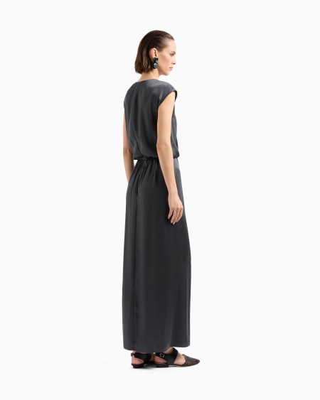 A|x Armani Exchange Double-faced Silk-satin Long Dress
