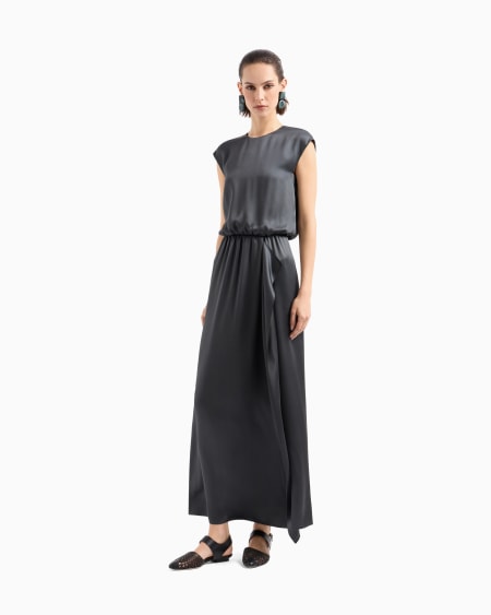 A|x Armani Exchange Double-faced Silk-satin Long Dress