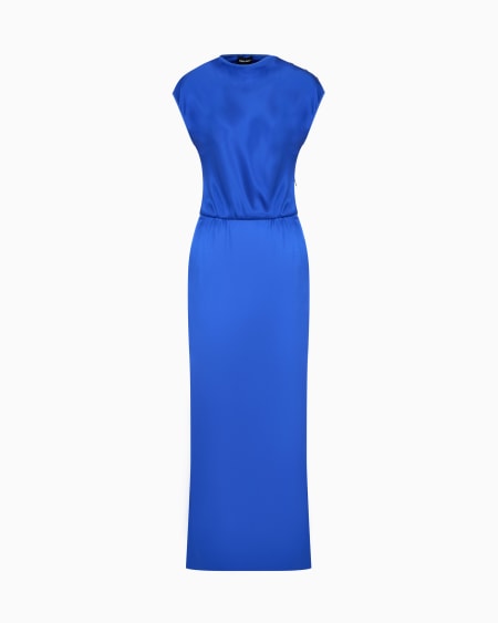 a|x armani exchange Double-faced silk-satin long dress