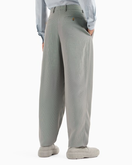 A|x Armani Exchange Double-pleat Trousers In A Micro-textured Viscose Blend
