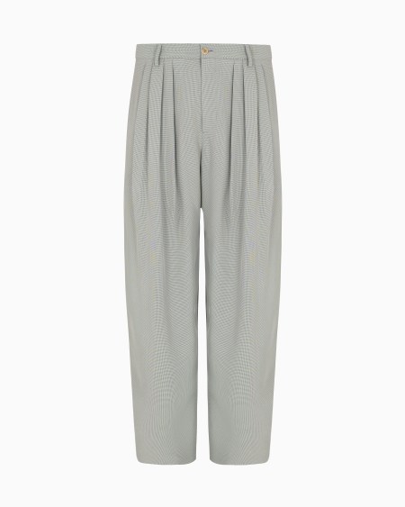 a|x armani exchange Double-pleat trousers in a micro-textured viscose blend