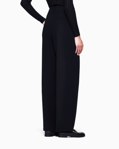 A|x Armani Exchange Double-pleat Trousers In Stretch Virgin Wool