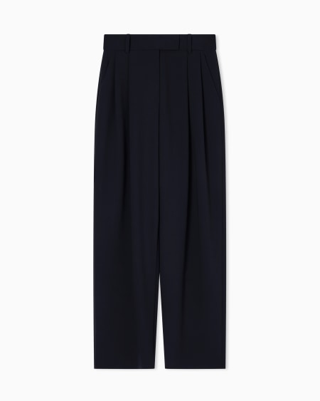 a|x armani exchange Double-pleat trousers in stretch virgin wool