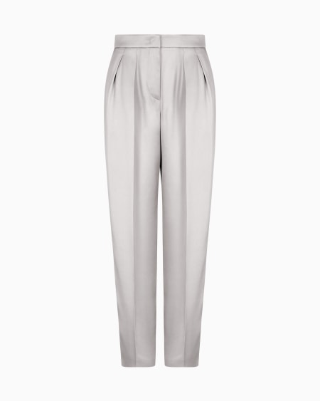 a|x armani exchange Double-sided silk-satin two-pleat trousers
