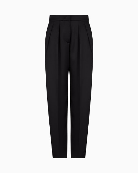 a|x armani exchange Double-sided silk-satin two-pleat trousers